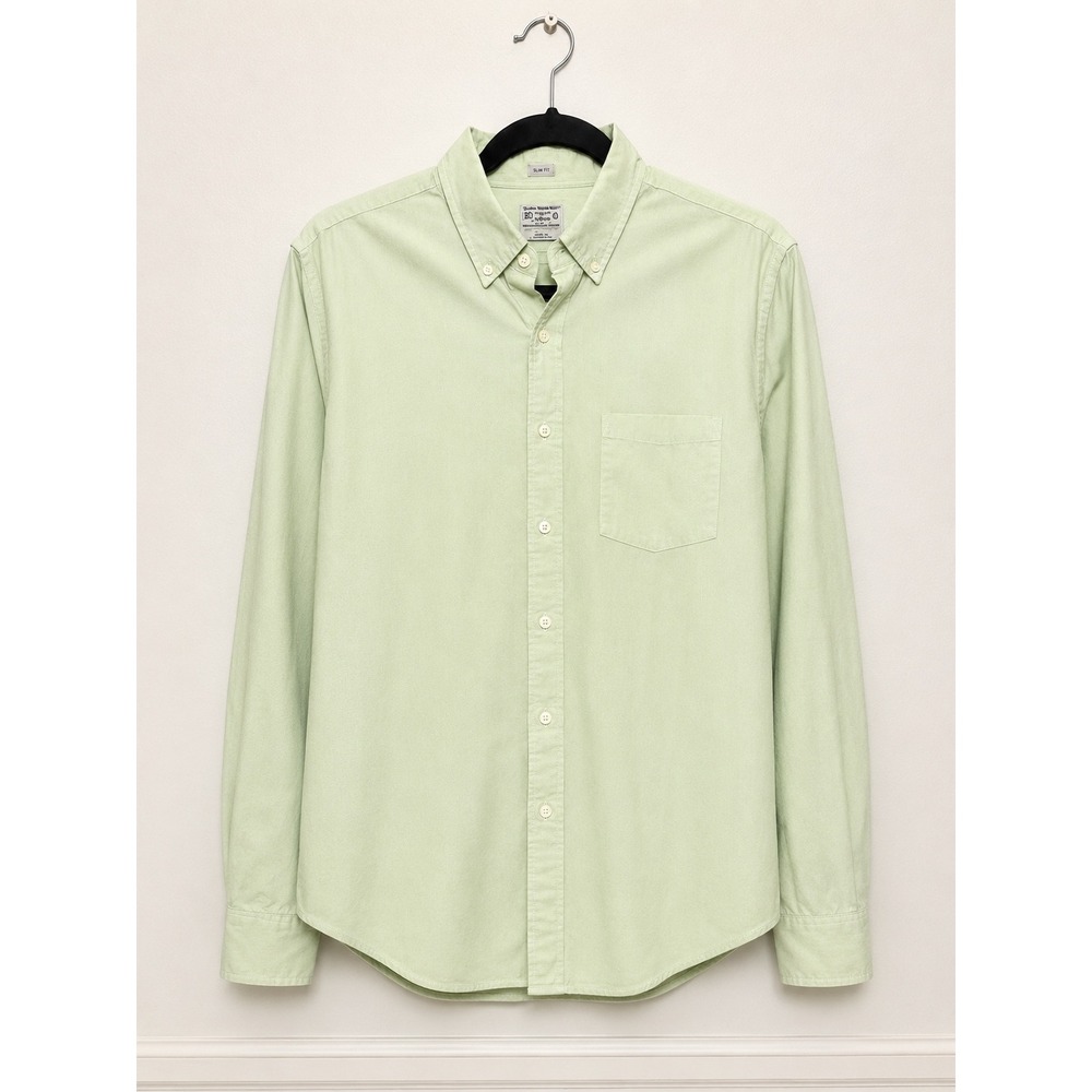 J. Crew Slim Fit Button Down Shirt Mens Large Light Green Cotton 52864 HO 13